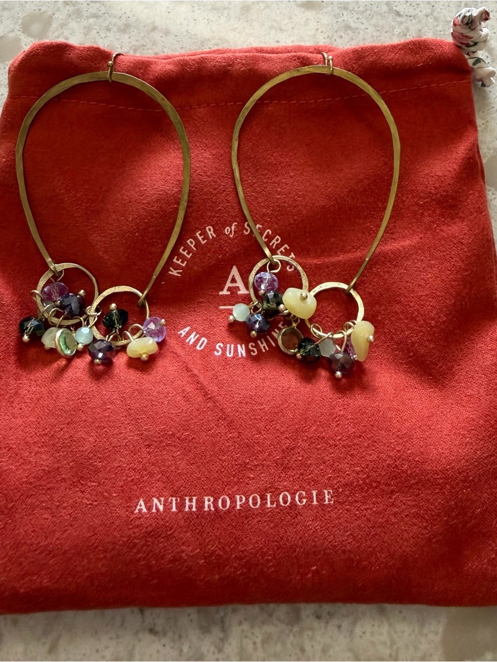 Anthro beaded dangle earrings